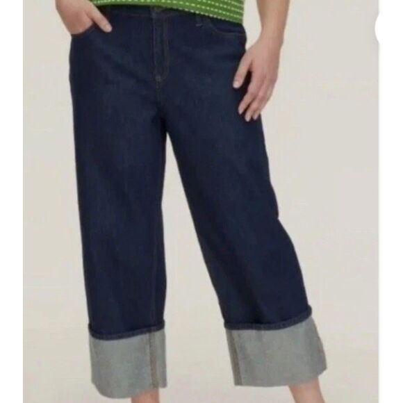 Kate Spade High Rise Wide Cuff Jeans - Size 12 - Picture 1 of 5